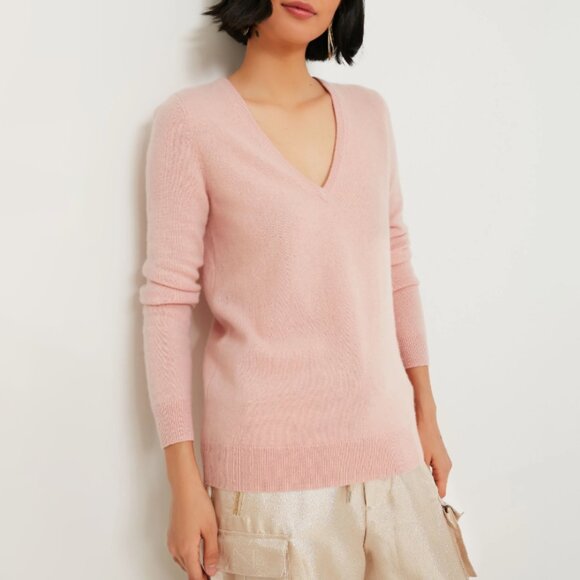 Equipment Sweaters - Equipment Femme Wool Cashmere V-Neck Pullover Sweater Light Pink Size XS